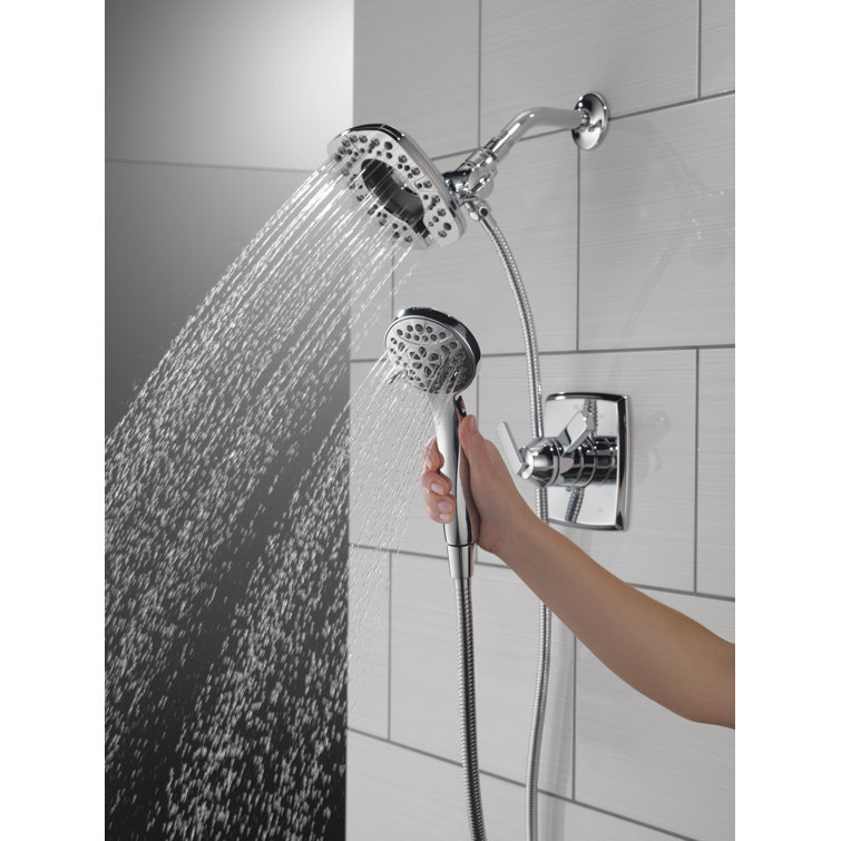 Chrome Dual-Function Handheld Shower Faucet Set with Pulse