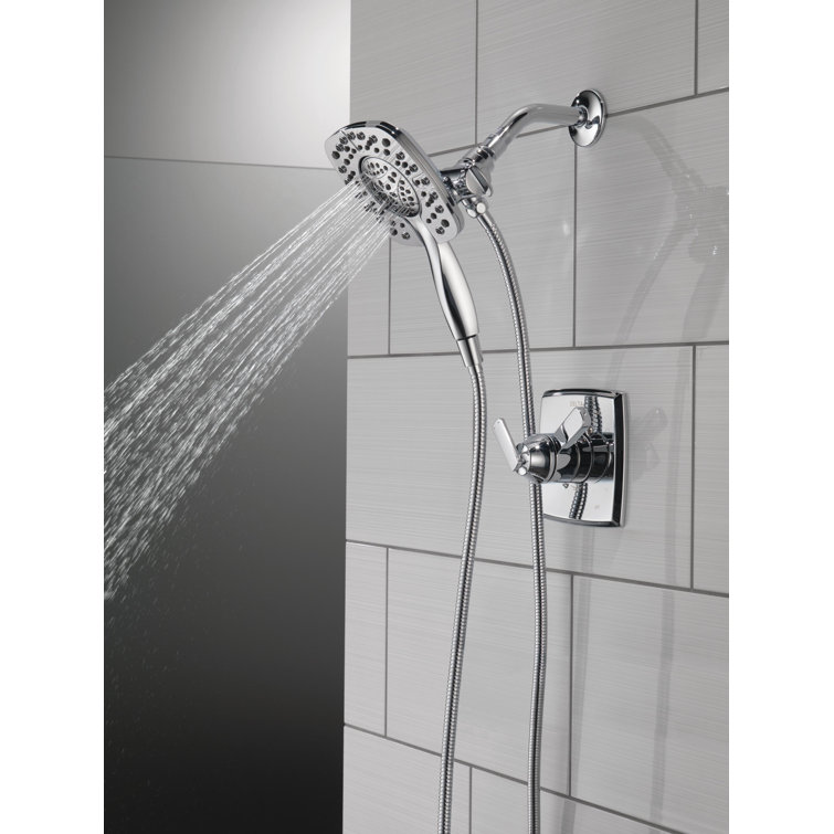 Chrome Dual-Function Handheld Shower Faucet Set with Pulse