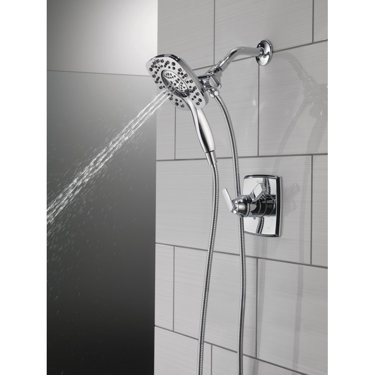 Chrome Dual-Function Handheld Shower Faucet Set with Pulse