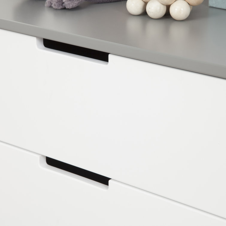 Colby Streamlined 3-Drawer Nursery Dresser in Gray and White