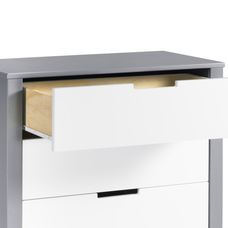 Colby Streamlined 3-Drawer Nursery Dresser in Gray and White