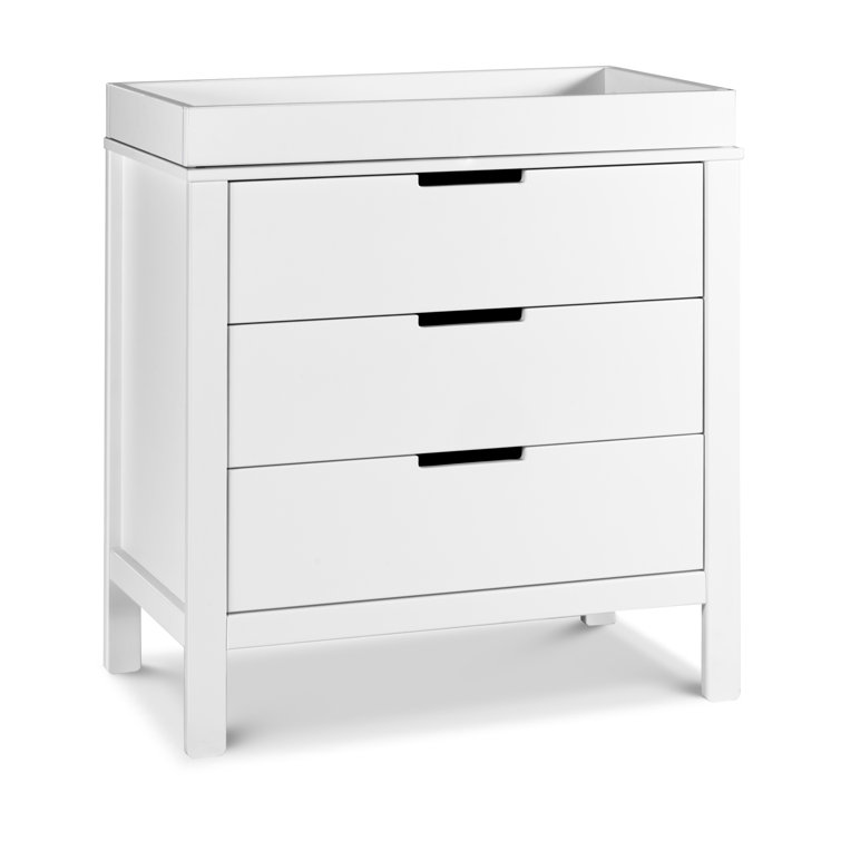 Colby Modern White 3-Drawer Nursery Dresser with Soft Close