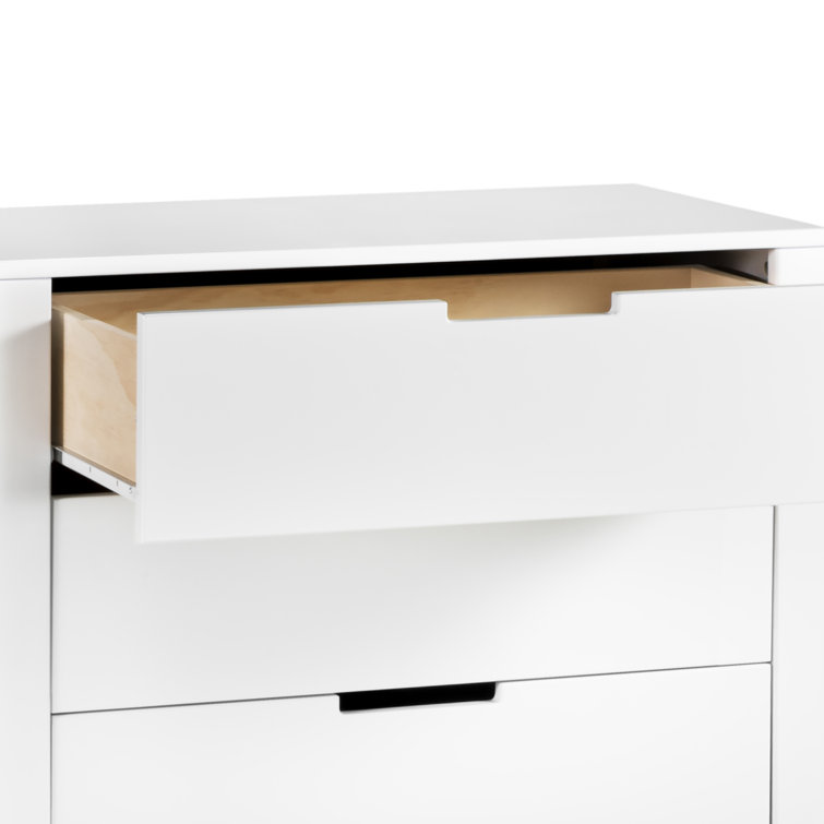 Colby Modern White 3-Drawer Nursery Dresser with Soft Close