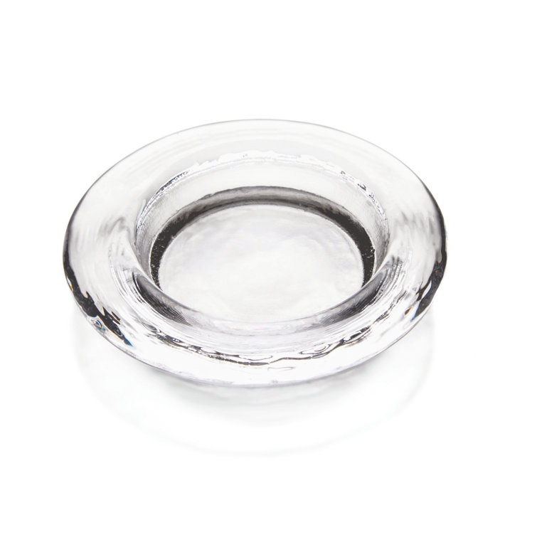 Hand-Blown Clear Glass Wine Coaster, 5.75" Diameter