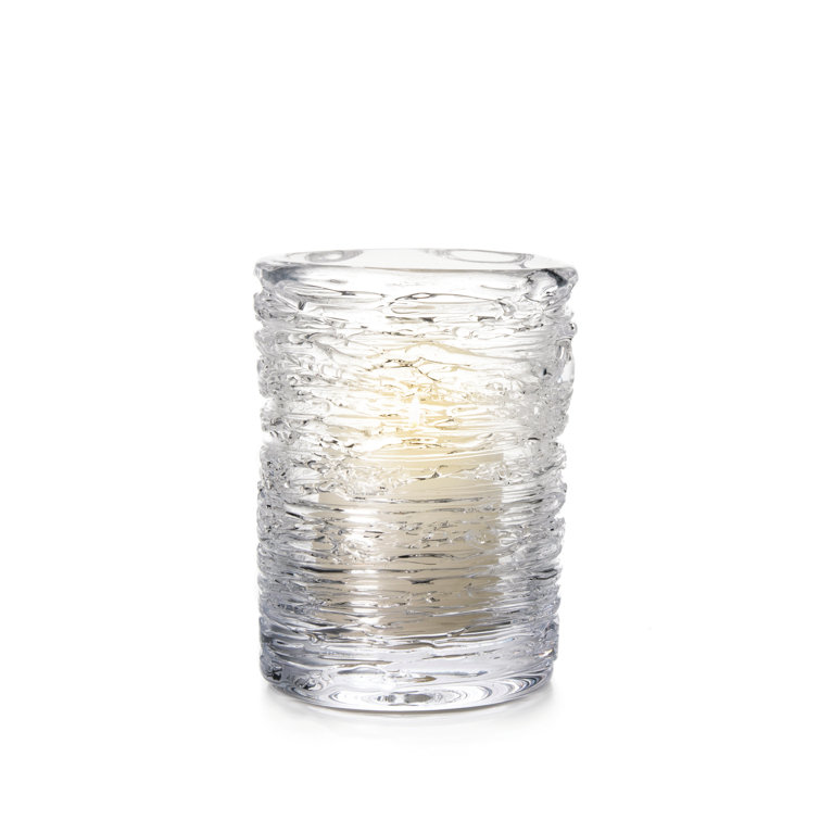 Medium Clear Glass Echo Lake Hurricane Candle Holder