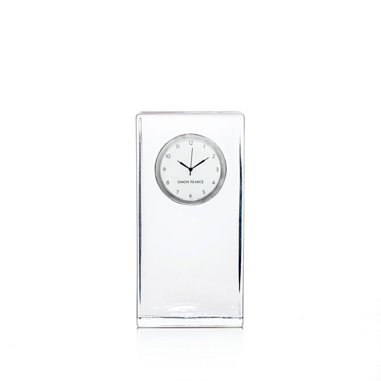 Clear Glass Woodbury Tall Desktop Clock