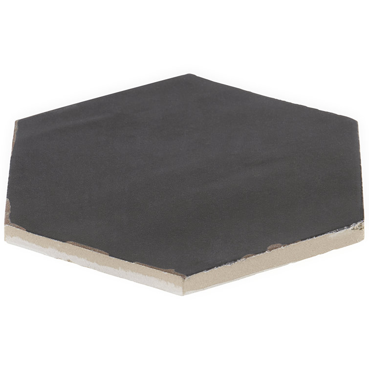 Alexandria Black Matte Porcelain Hexagon Floor and Wall Tile