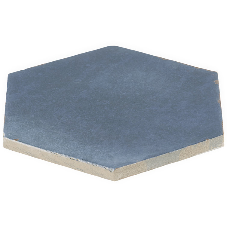 Denim Blue Hexagon Matte Porcelain Floor and Wall Tile