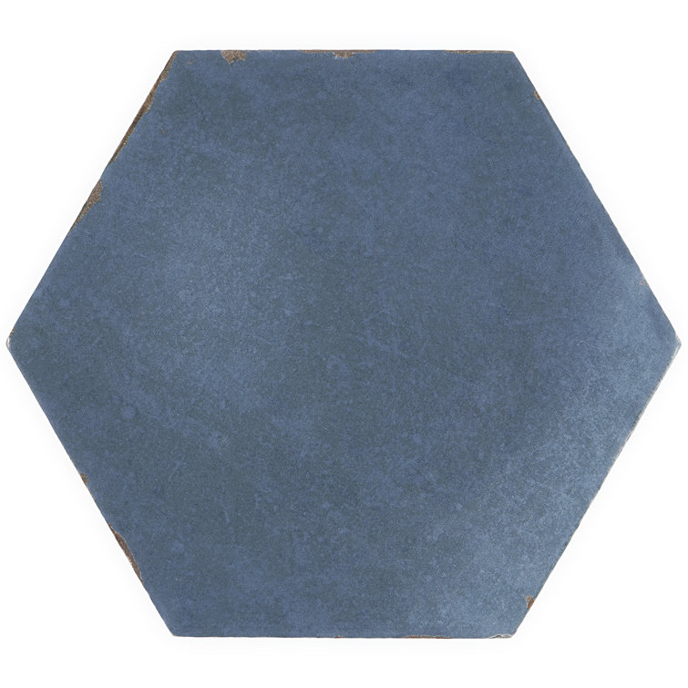 Denim Blue Hexagon Matte Porcelain Floor and Wall Tile
