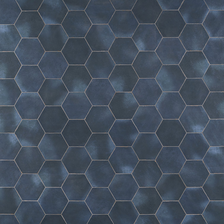 Denim Blue Hexagon Matte Porcelain Floor and Wall Tile