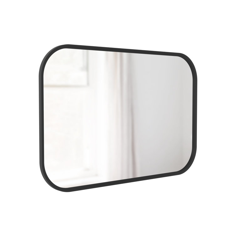 Umbra Hub 38'' Black Rectangular Rubber Rimmed Mirror