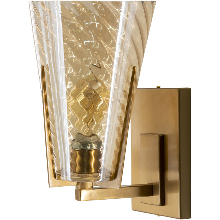 Maxton Elegance 12" Bronze and Gold Dimmable Wall Sconce