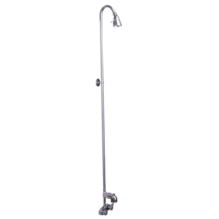 Polished Chrome Clawfoot Tub Faucet with Diverter and Shower Head