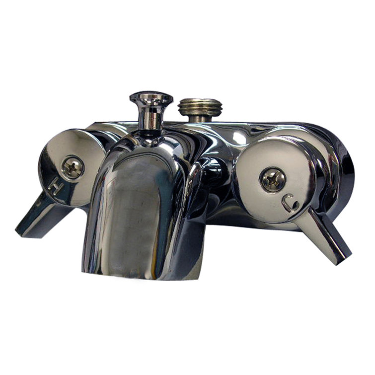Chrome Wall Mounted 2-Handle Bathroom Faucet with Diverter