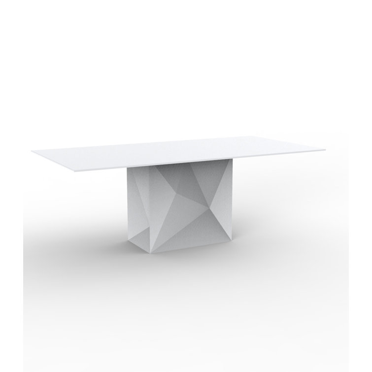 Elegance Pure White Acrylic Pedestal Dining Table for 8