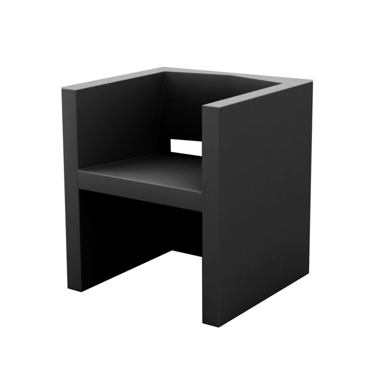 Vela 25.5'' High Black Resin Dining Chair with Cushions