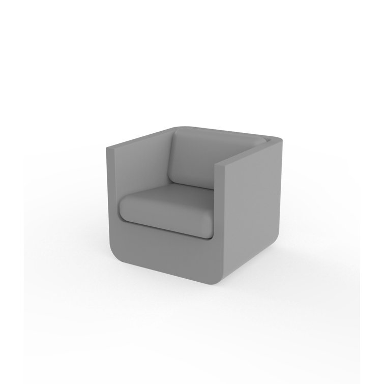 Khaki Ulm Matt Polyethylene Armchair with Vinyl Cushions