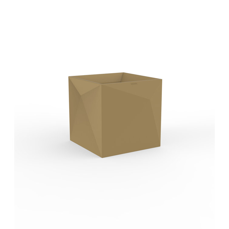 White Matte Geometric Polyethylene Indoor/Outdoor Planter