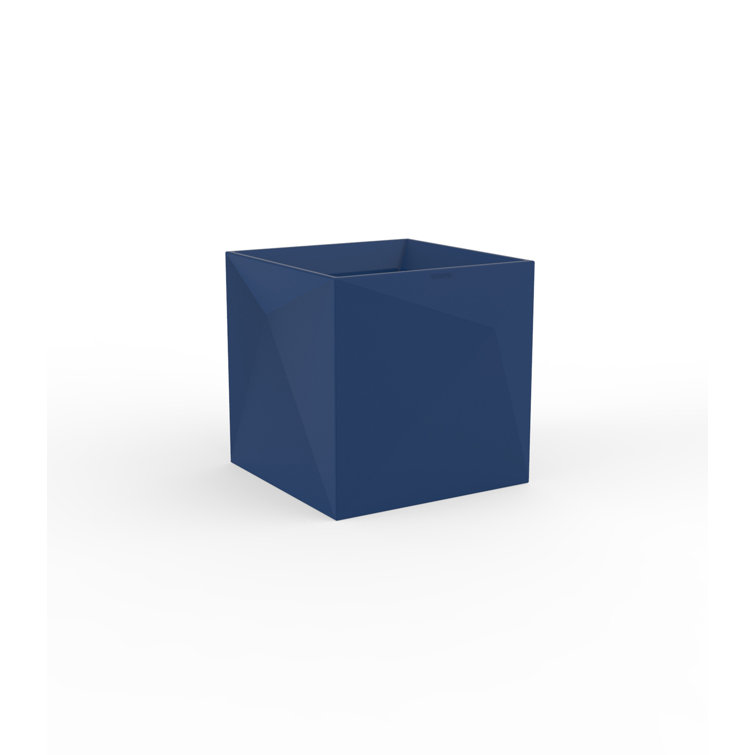 White Matte Geometric Polyethylene Indoor/Outdoor Planter
