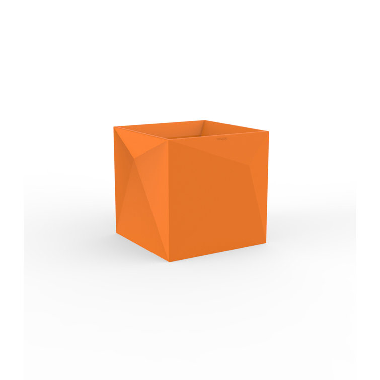 White Matte Geometric Polyethylene Indoor/Outdoor Planter