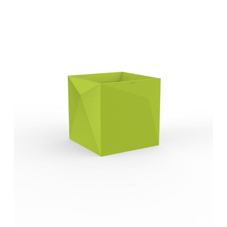 White Matte Geometric Polyethylene Indoor/Outdoor Planter