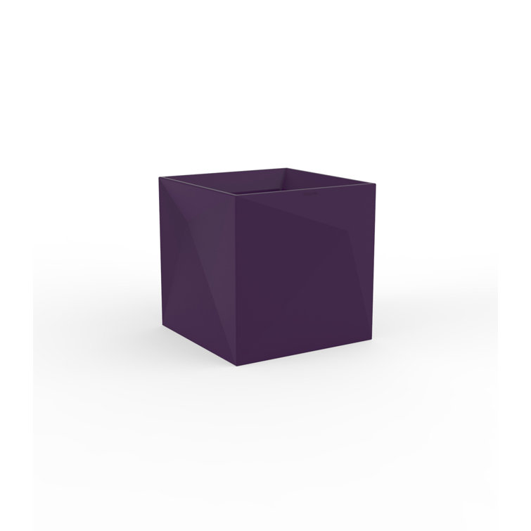 White Matte Geometric Polyethylene Indoor/Outdoor Planter