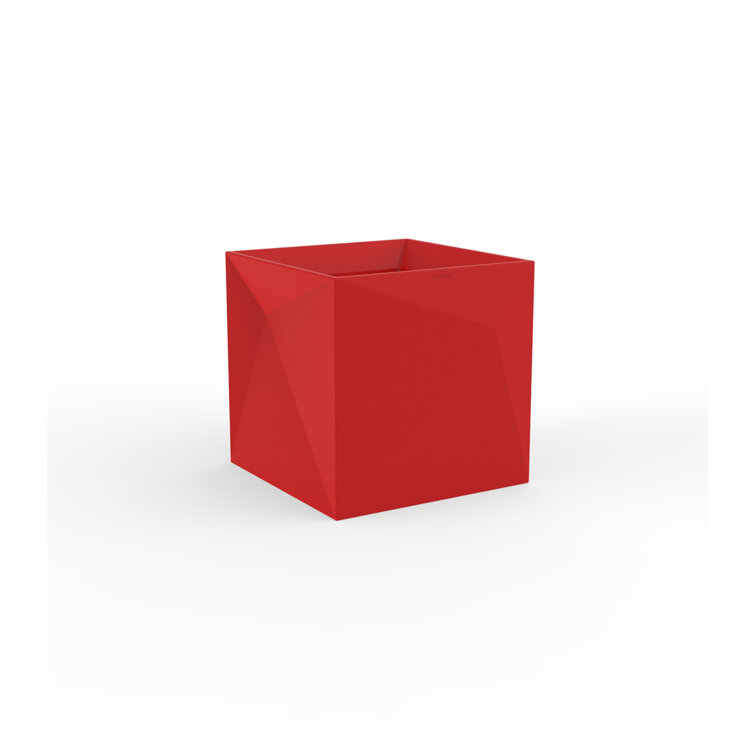 White Matte Geometric Polyethylene Indoor/Outdoor Planter