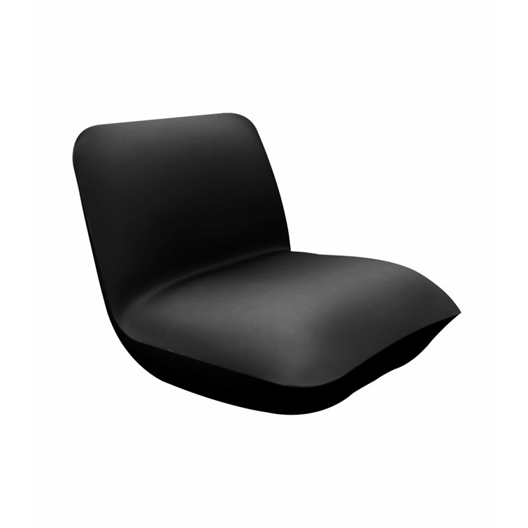 Black Armless Plastic Outdoor Lounge Chair