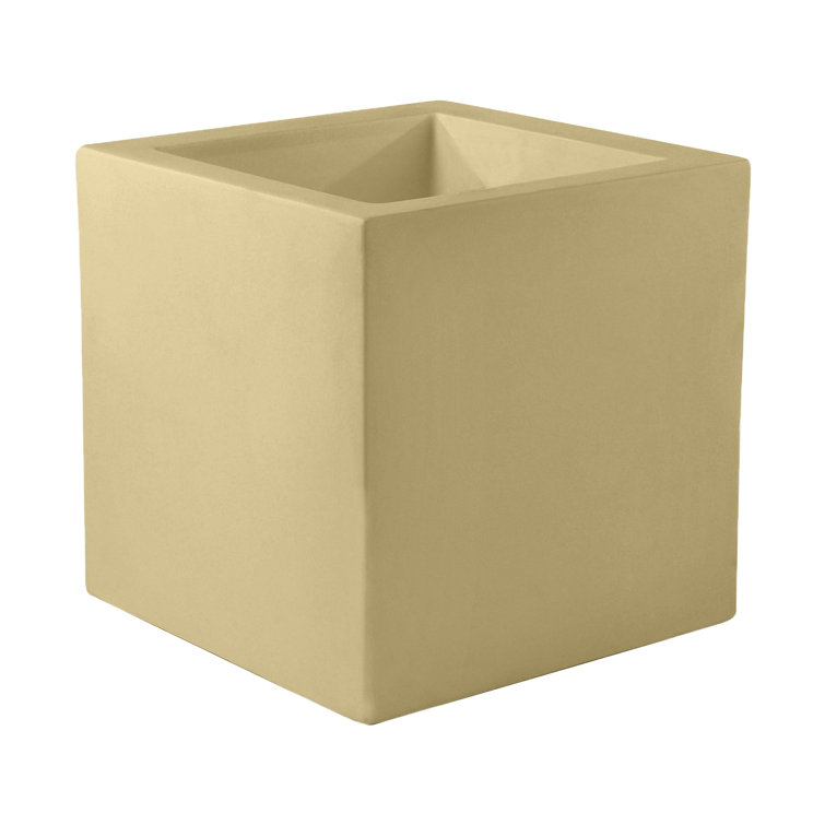 Taupe Matte High Square Resin Indoor/Outdoor Planter