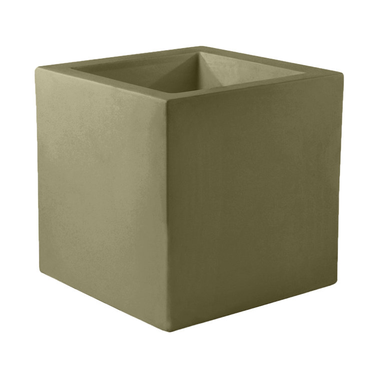 Taupe Matte High Square Resin Indoor/Outdoor Planter