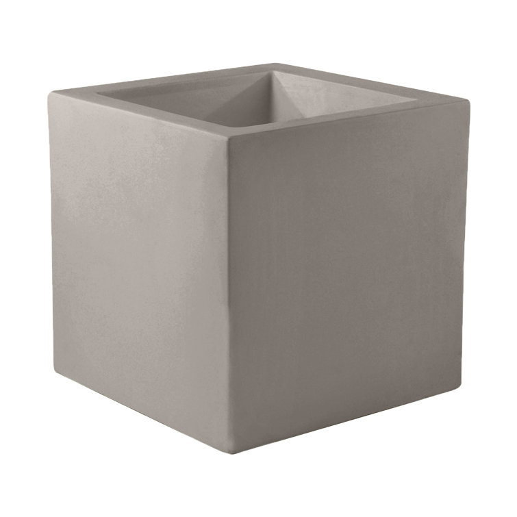 Taupe Matte High Square Resin Indoor/Outdoor Planter