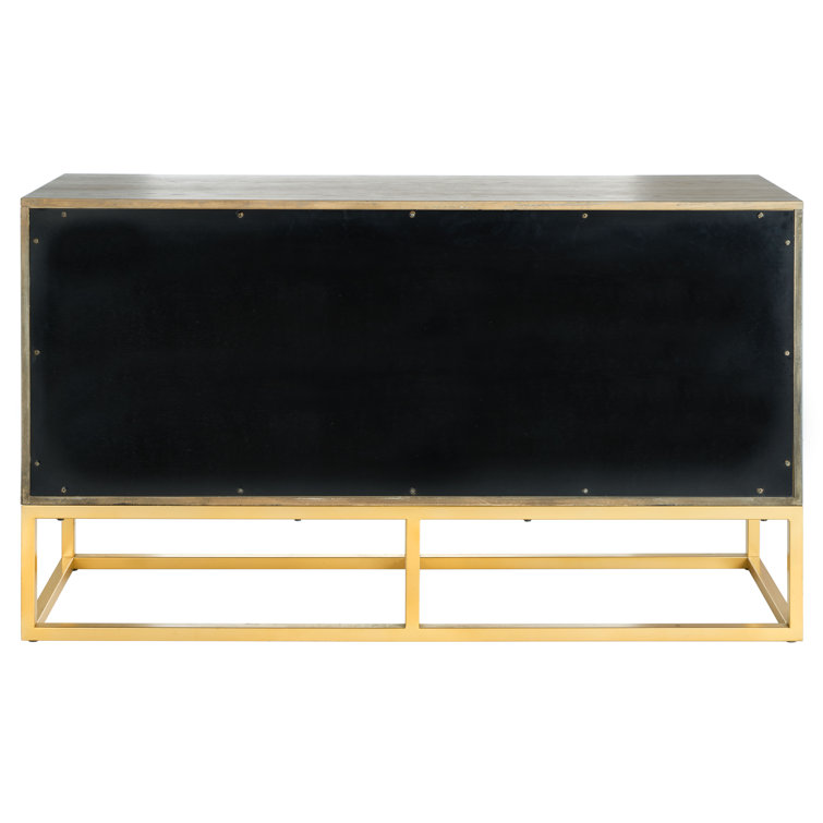 Estelle Rustic Oak 60" Double Dresser with Brass Accents