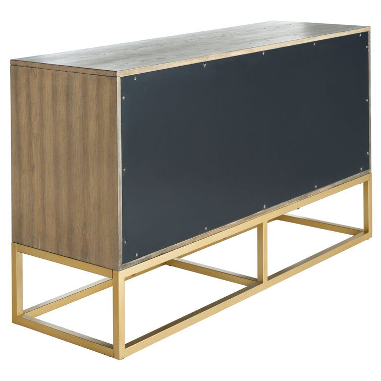 Estelle Rustic Oak 60" Double Dresser with Brass Accents