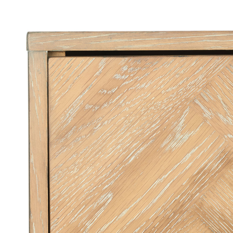 Estelle Rustic Oak 60" Double Dresser with Brass Accents