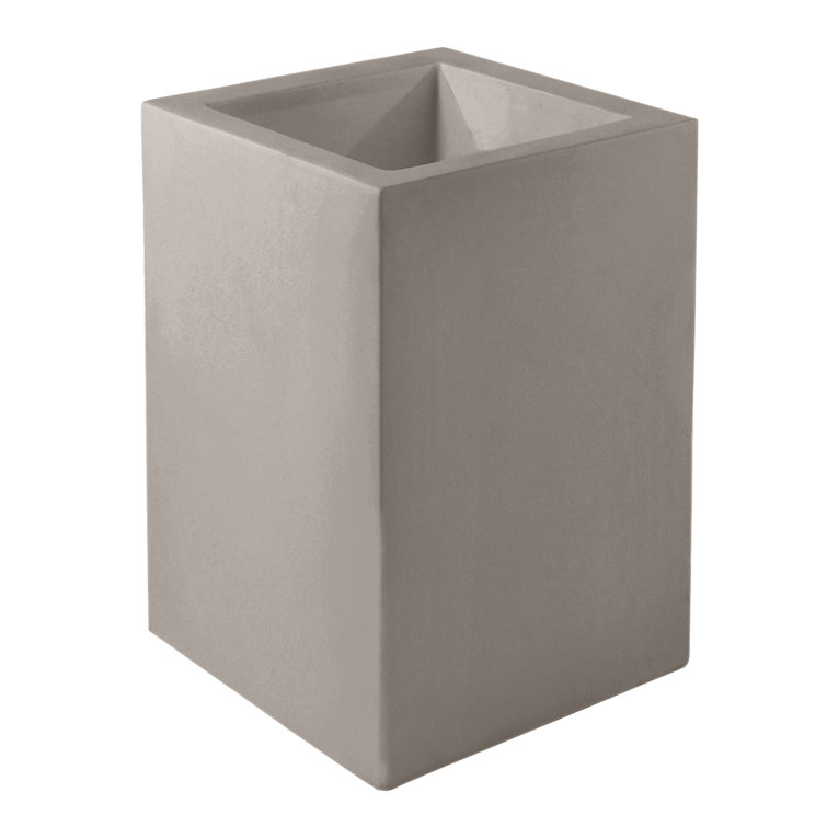 Taupe Matte High Square Resin Indoor/Outdoor Planter