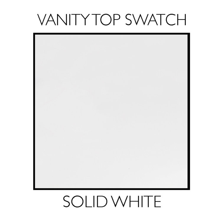 White Cultured Marble Single Vanity Top with Backsplash