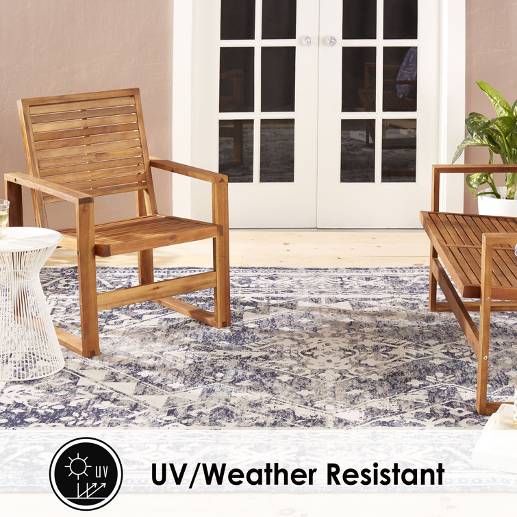 Sofia Ivy Navy Blue Medallion Indoor/Outdoor Area Rug