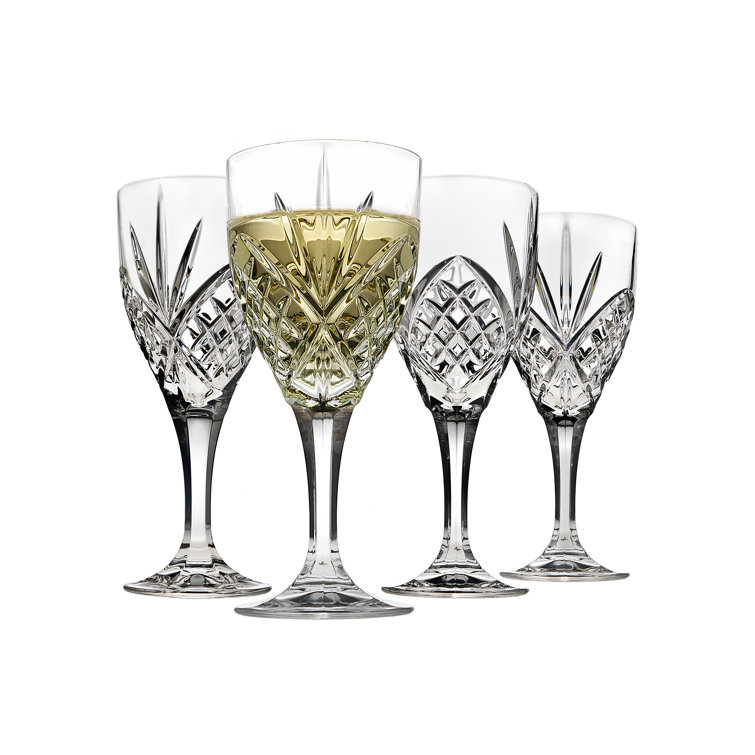Dublin Crystal Clear White Wine Glasses Set of 4