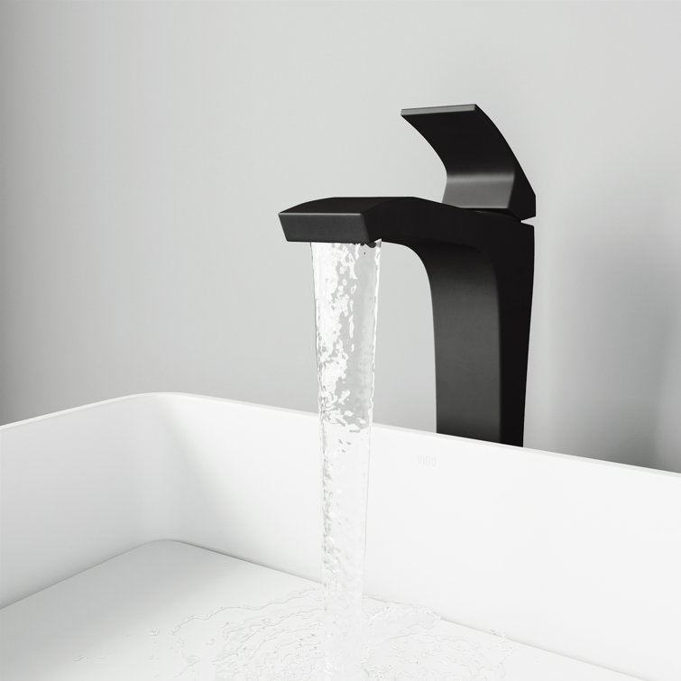 Modern Matte Black Brass Vessel Sink Faucet with Ceramic Disc Valve
