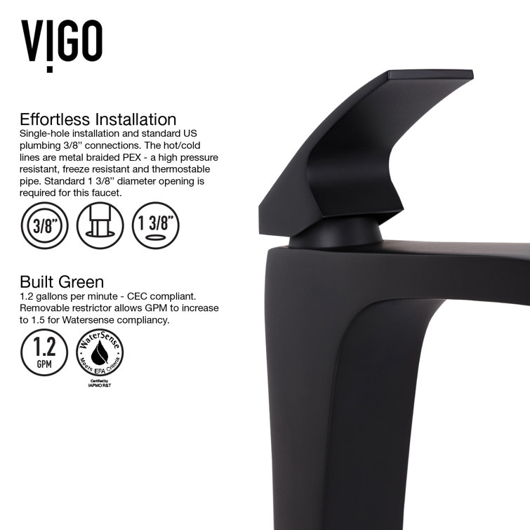Modern Matte Black Brass Vessel Sink Faucet with Ceramic Disc Valve