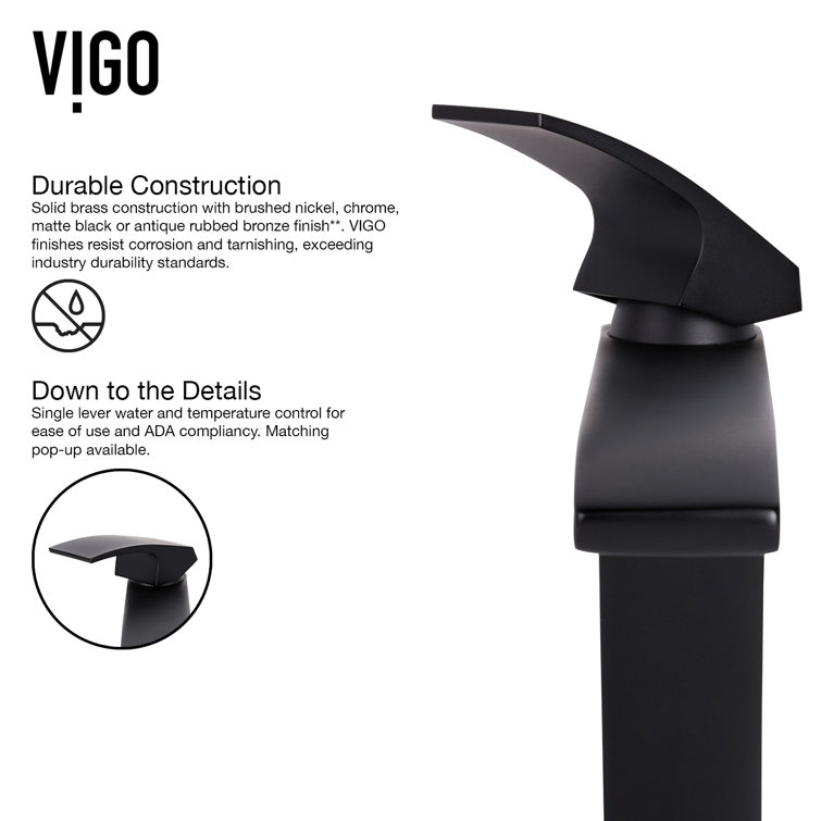 Modern Matte Black Brass Vessel Sink Faucet with Ceramic Disc Valve