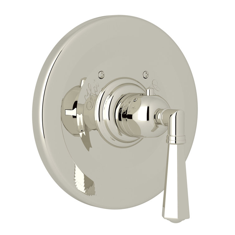 Elegant Polished Nickel Wall-Mounted Shower Trim with Lever