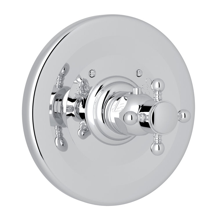 Polished Nickel Traditional Wall-Mounted Shower Trim