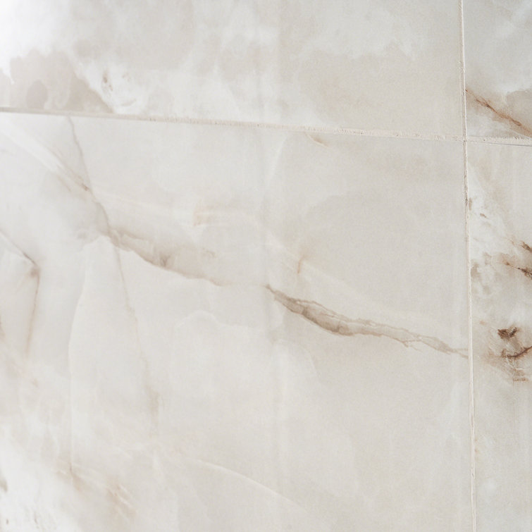 Essential 12" x 24" Polished Beige Porcelain Wall Tile