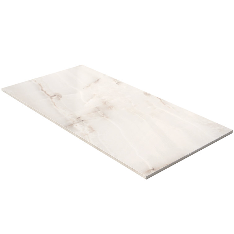 Essential 12" x 24" Polished Beige Porcelain Wall Tile