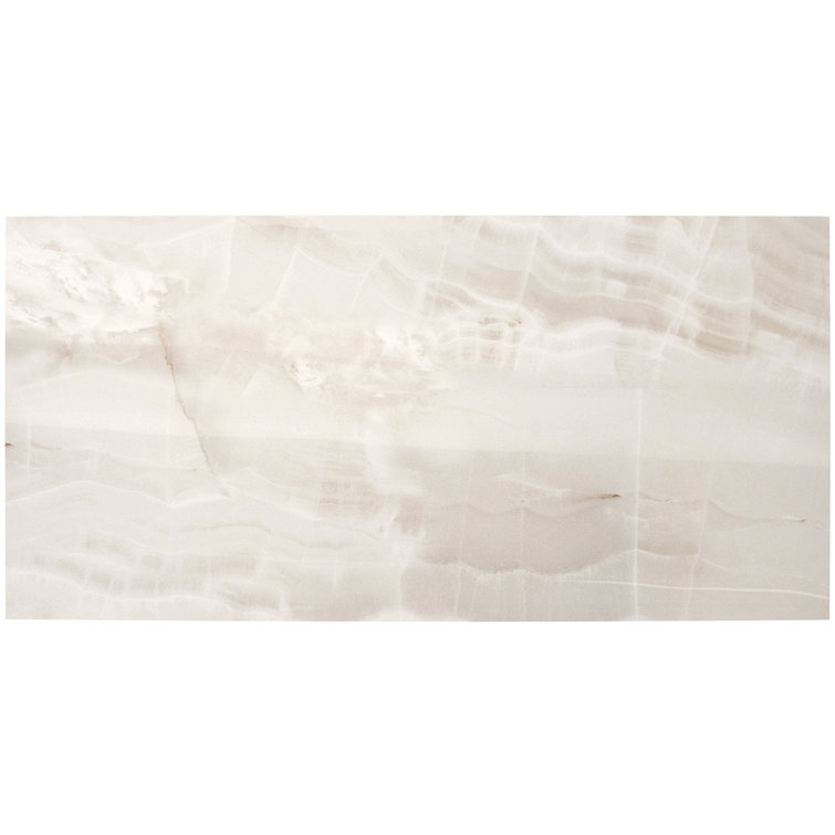 Essential 12" x 24" Polished Beige Porcelain Wall Tile