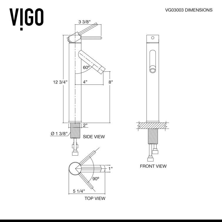 Brushed Nickel 12 3/4" Brass Single Hole Vessel Faucet
