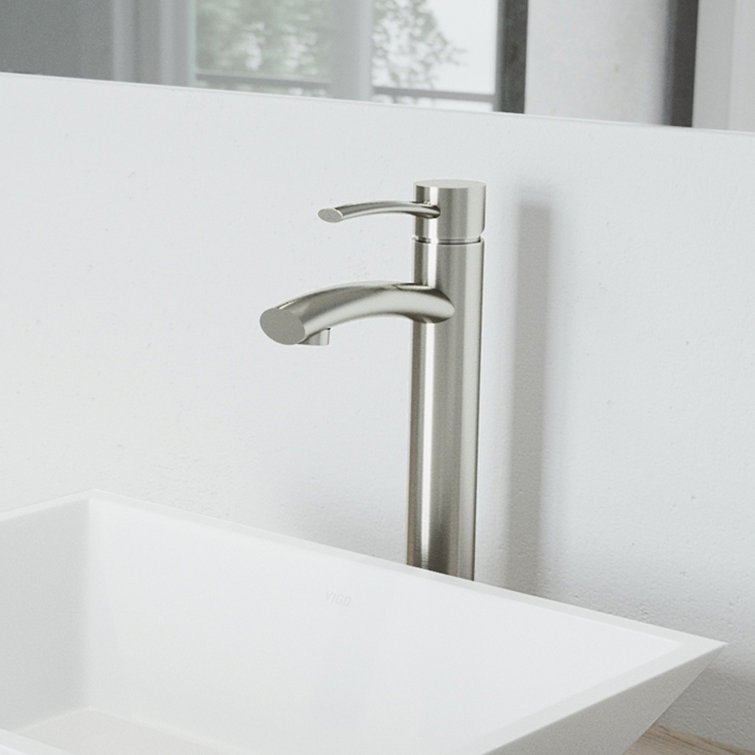 Elegant Brushed Nickel Single-Hole Vessel Bathroom Faucet