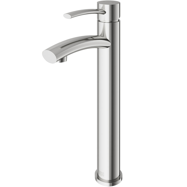 Elegant Brushed Nickel Single-Hole Vessel Bathroom Faucet