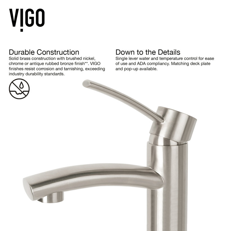 Elegant Brushed Nickel Single-Hole Vessel Bathroom Faucet